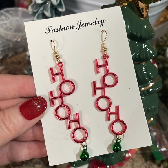 Ho Ho Ho Christmas Earrings - Picture 8 of 8